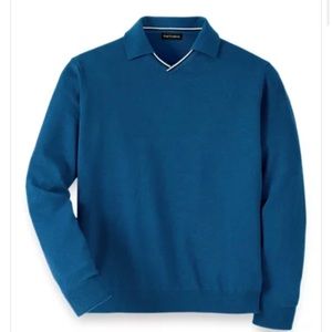 Paul Frederick Supima Cotton Johnny Collar Sweater (L)